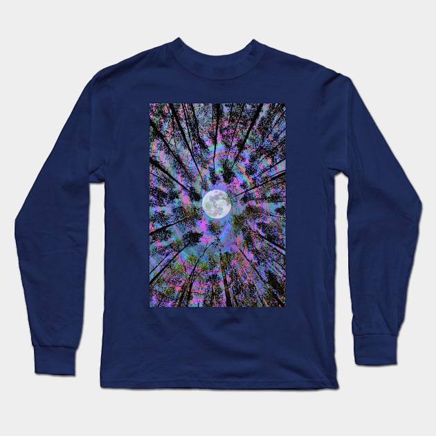 Moon Swirl Long Sleeve T-Shirt by Cajuca